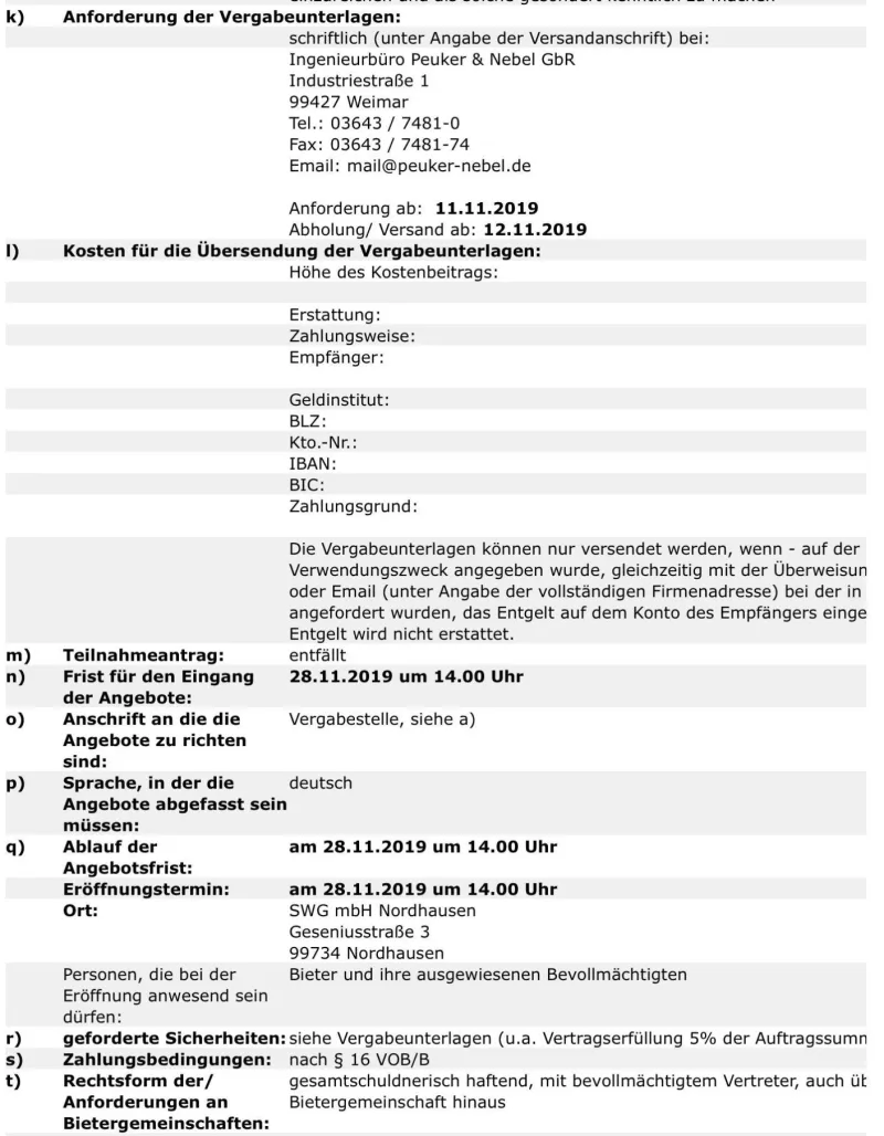 Ausschreibungsunterlagen Parkhaus SWG Nordhausen, Seite 2