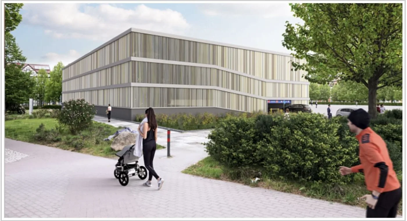Offizielle Darstellung des Parkhauses am August-Bebel-Platz in Nordhausen Quelle: SWG/ Stadt Nordhausen